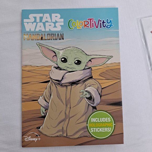 Star Wars Baby Yoda Coloring Book Holographic Sticker Set 2 pack - Picture 9 of 16